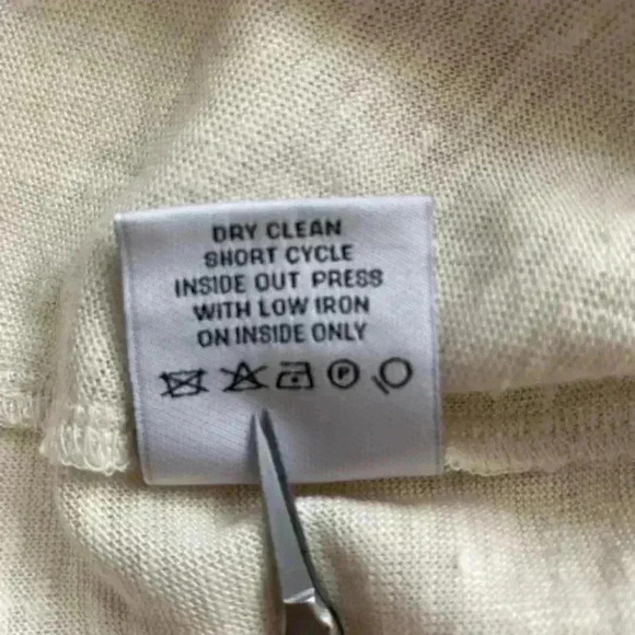 PER SE by Carlisle Women Linen Tunic Asymmetrical Sheer Hem Size 12 - Picture 8 of 12